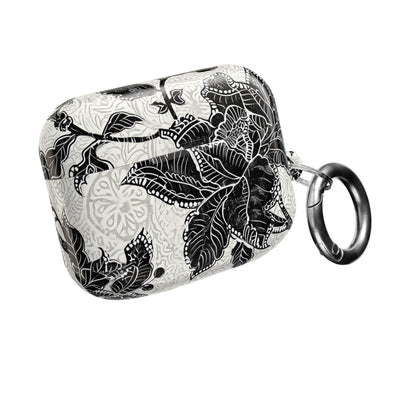 Floral Lace AirPod Case — Black & White Botanical Protective Cover - DIGITAL X