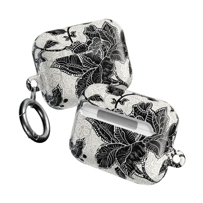 Floral Lace AirPod Case — Black & White Botanical Protective Cover - DIGITAL X