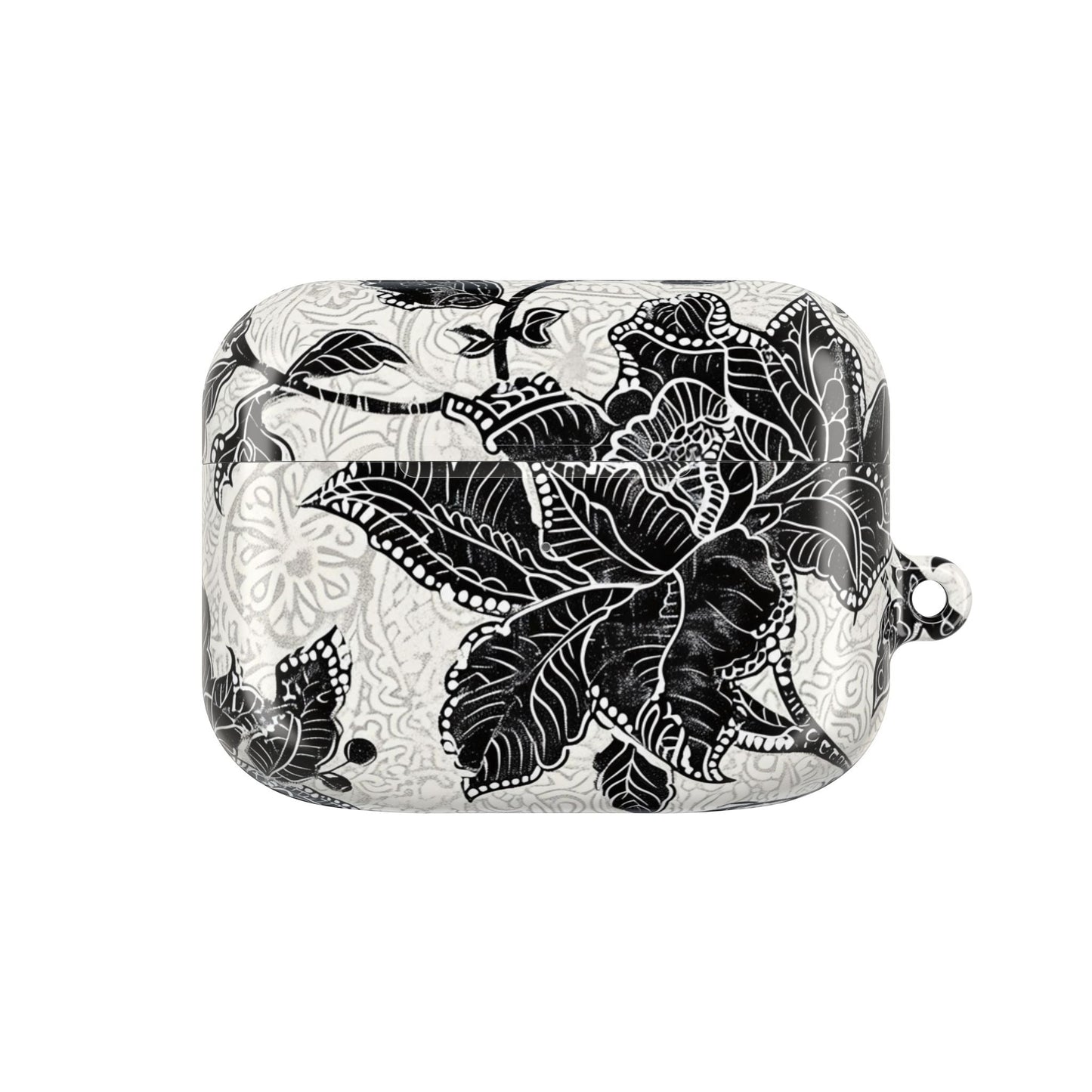 Floral Lace AirPod Case — Black & White Botanical Protective Cover - DIGITAL X