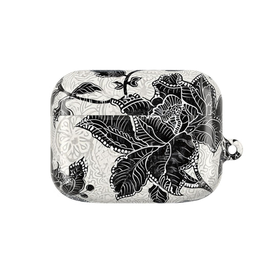 Floral Lace AirPod Case — Black & White Botanical Protective Cover - DIGITAL X