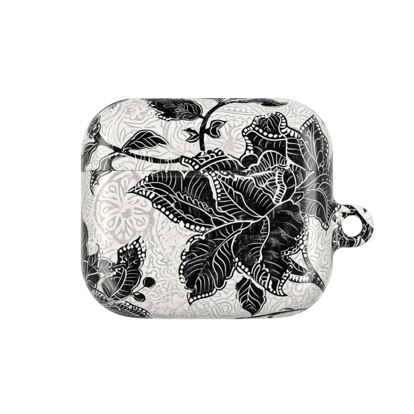 Floral Lace AirPod Case — Black & White Botanical Protective Cover - DIGITAL X