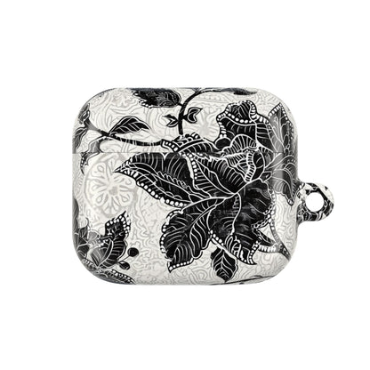 Floral Lace AirPod Case — Black & White Botanical Protective Cover - DIGITAL X