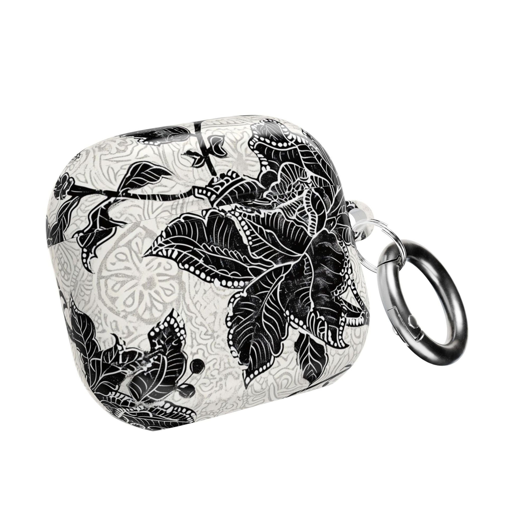 Floral Lace AirPod Case — Black & White Botanical Protective Cover - DIGITAL X