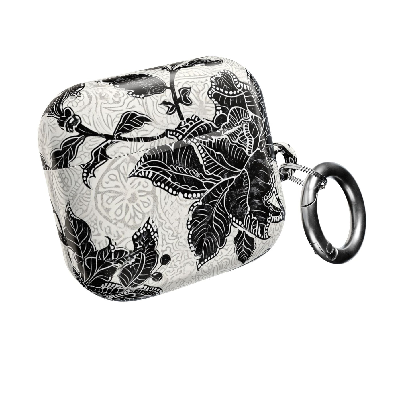 Floral Lace AirPod Case — Black & White Botanical Protective Cover - DIGITAL X