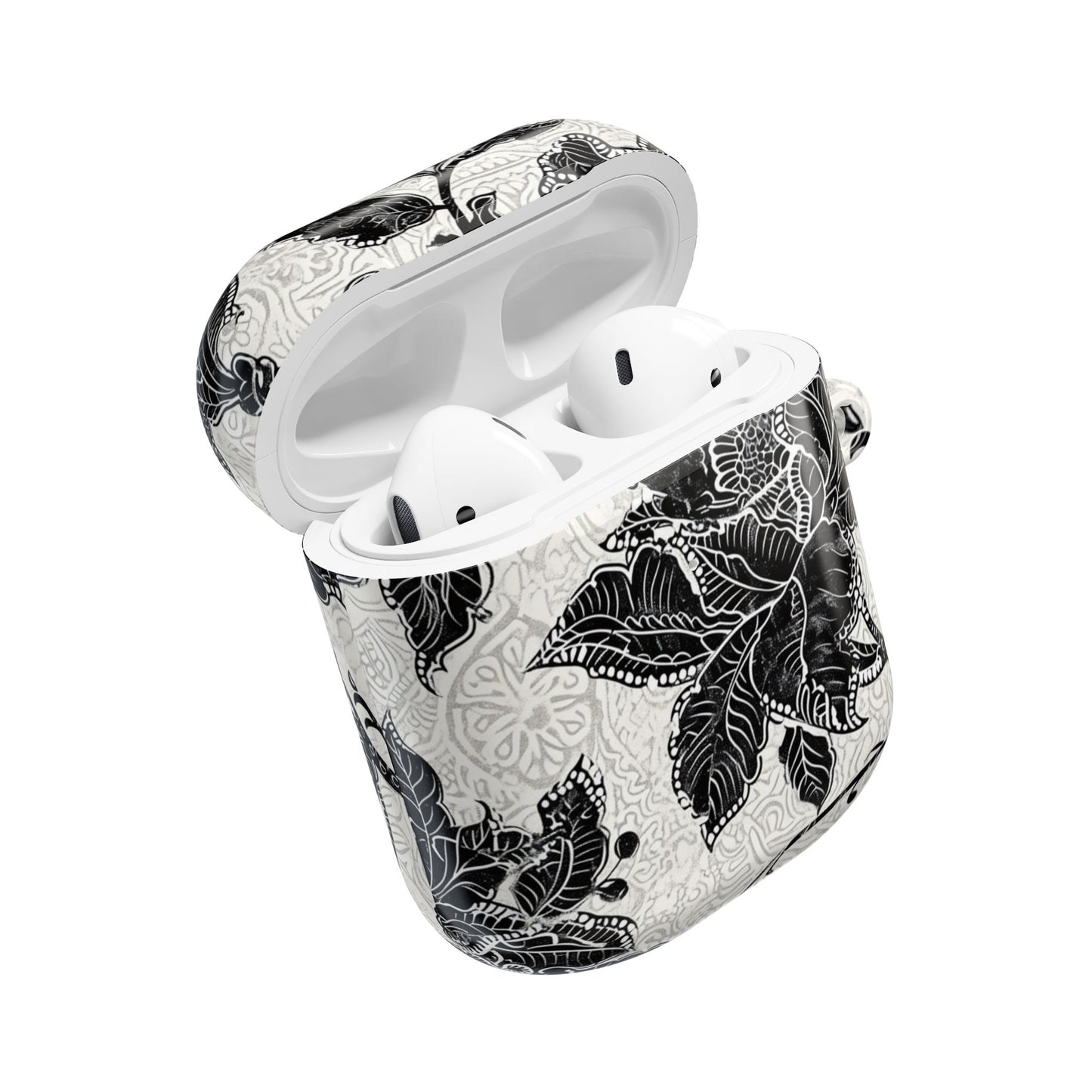 Floral Lace AirPod Case — Black & White Botanical Protective Cover - DIGITAL X