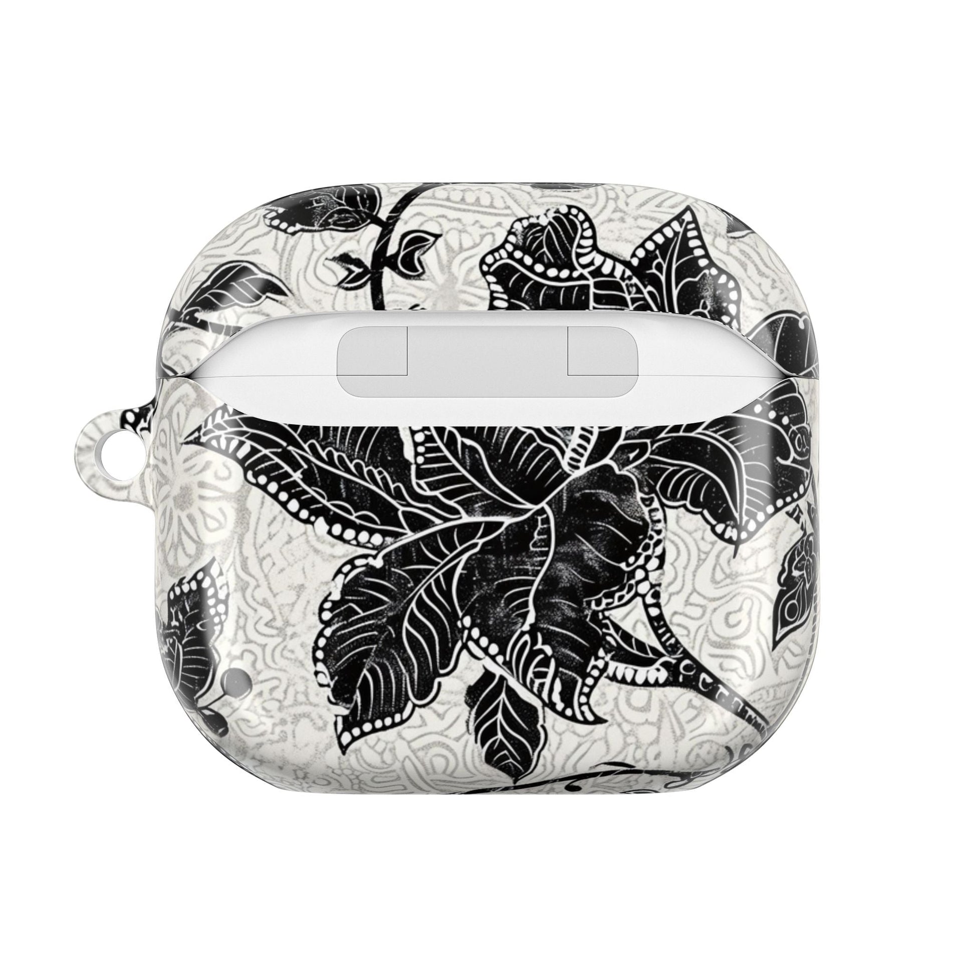 Floral Lace AirPod Case — Black & White Botanical Protective Cover - DIGITAL X
