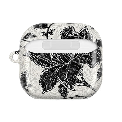 Floral Lace AirPod Case — Black & White Botanical Protective Cover - DIGITAL X