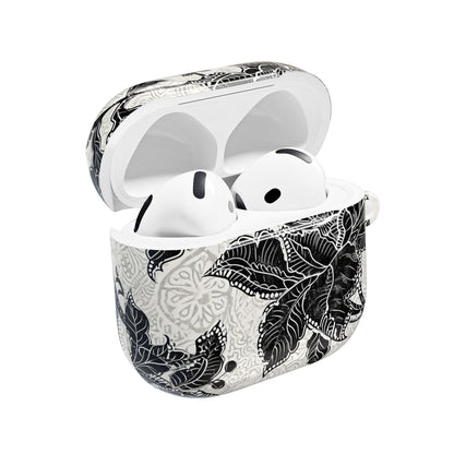 Floral Lace AirPod Case — Black & White Botanical Protective Cover - DIGITAL X