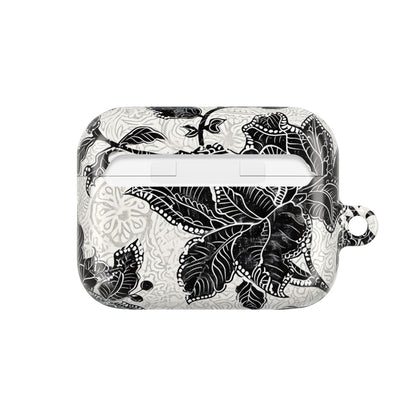 Floral Lace AirPod Case — Black & White Botanical Protective Cover - DIGITAL X