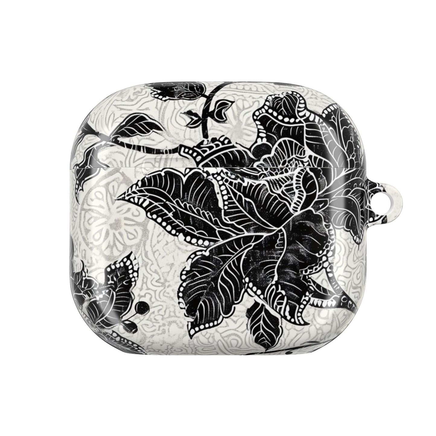 Floral Lace AirPod Case — Black & White Botanical Protective Cover - DIGITAL X