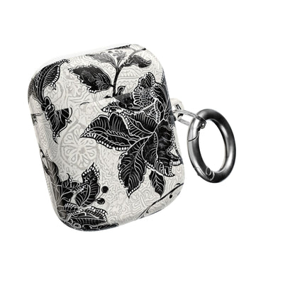 Floral Lace AirPod Case — Black & White Botanical Protective Cover - DIGITAL X