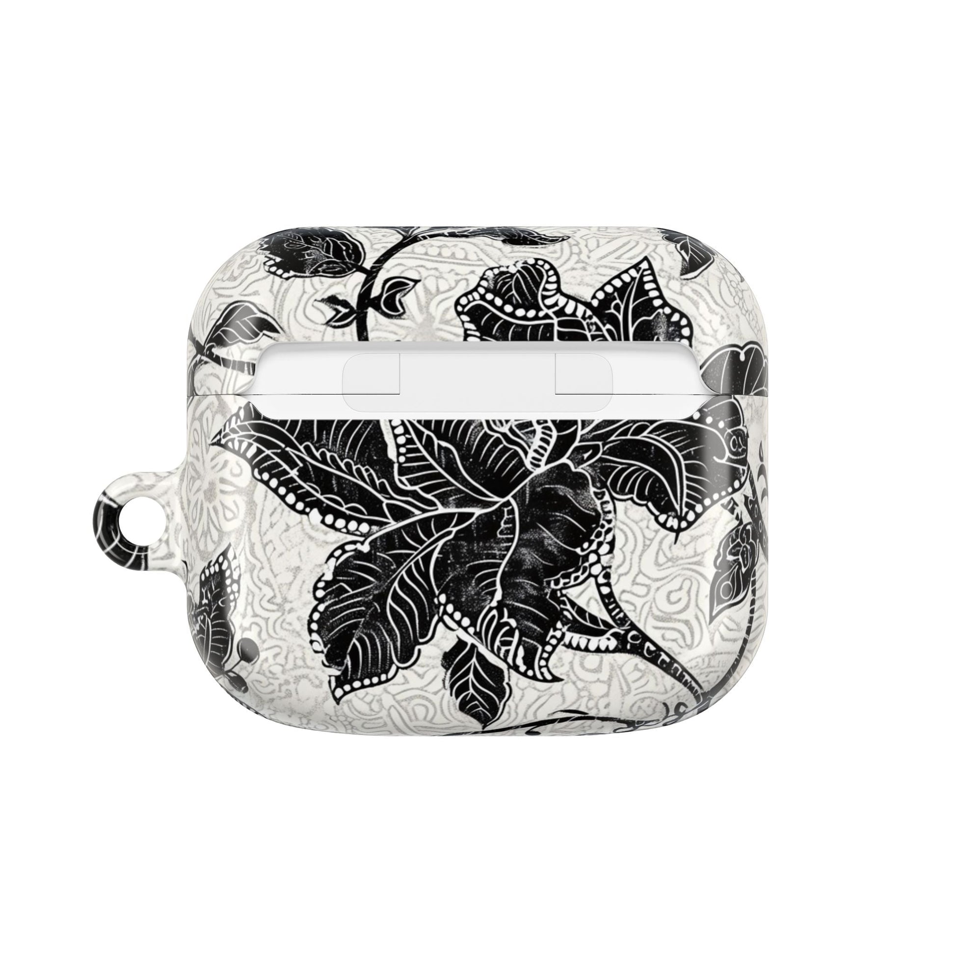 Floral Lace AirPod Case — Black & White Botanical Protective Cover - DIGITAL X