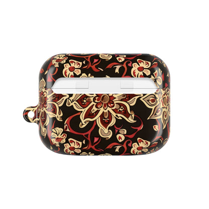 Floral Mandala AirPod Case – Vintage Red & Gold Pattern - DIGITAL X
