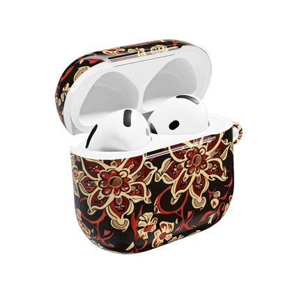 Floral Mandala AirPod Case – Vintage Red & Gold Pattern - DIGITAL X