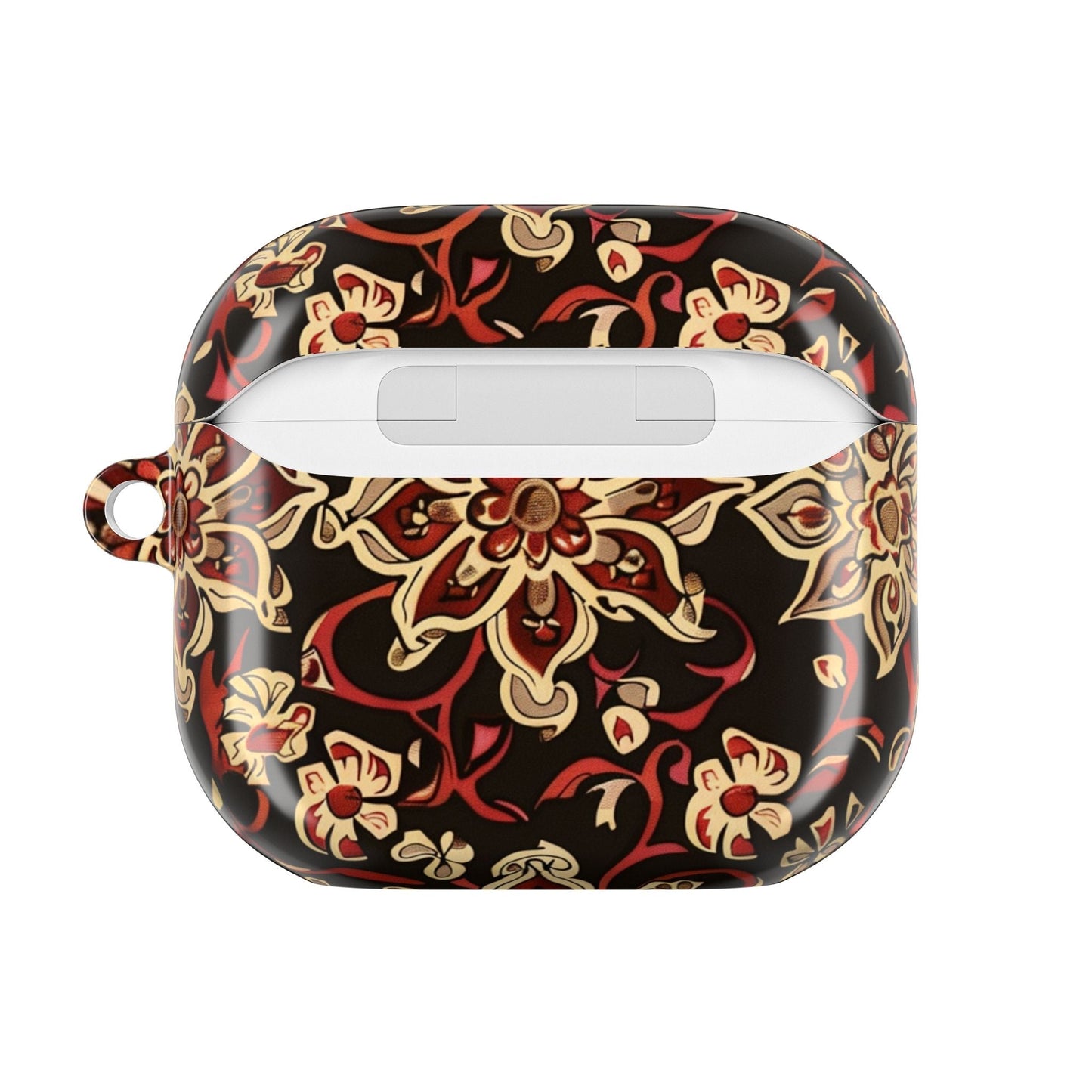 Floral Mandala AirPod Case – Vintage Red & Gold Pattern - DIGITAL X