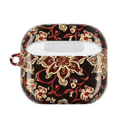 Floral Mandala AirPod Case – Vintage Red & Gold Pattern - DIGITAL X