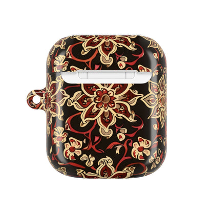 Floral Mandala AirPod Case – Vintage Red & Gold Pattern - DIGITAL X