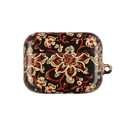 Floral Mandala AirPod Case – Vintage Red & Gold Pattern - DIGITAL X