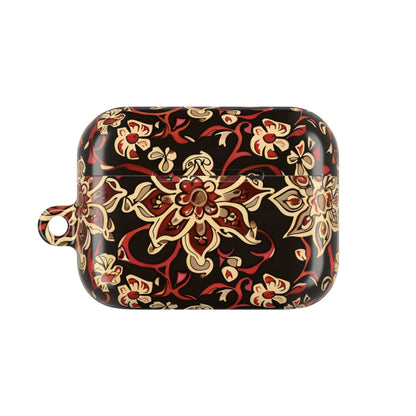 Floral Mandala AirPod Case – Vintage Red & Gold Pattern - DIGITAL X