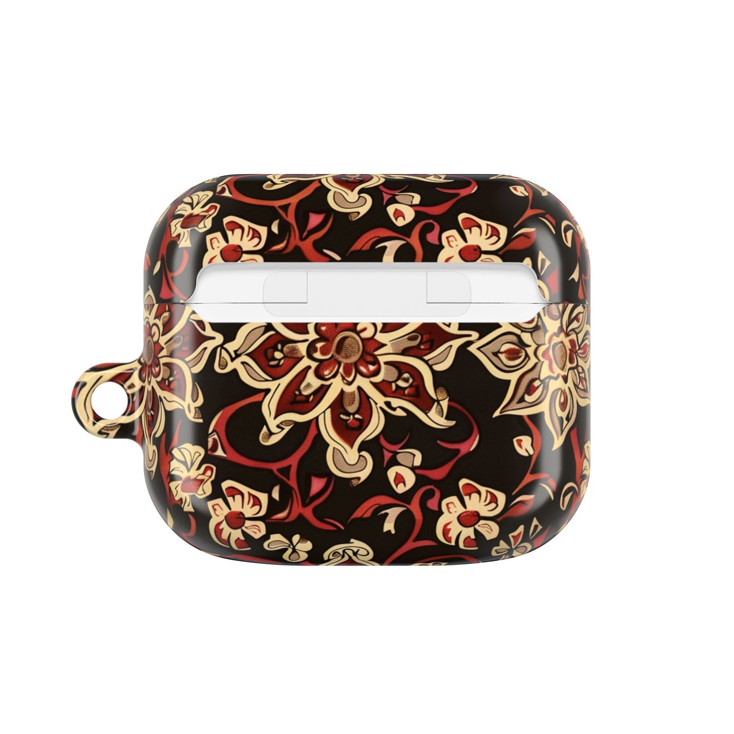 Floral Mandala AirPod Case – Vintage Red & Gold Pattern - DIGITAL X