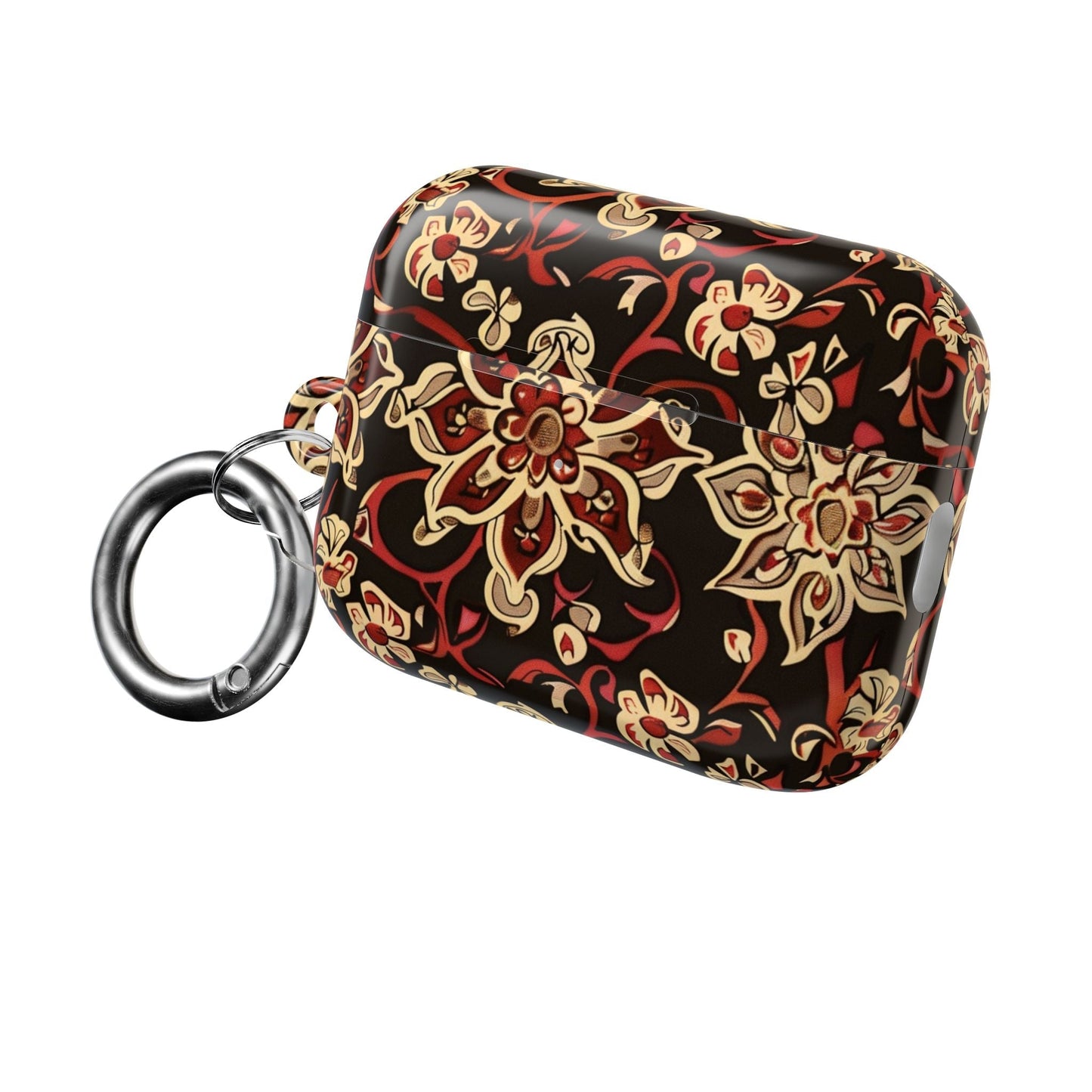 Floral Mandala AirPod Case – Vintage Red & Gold Pattern - DIGITAL X