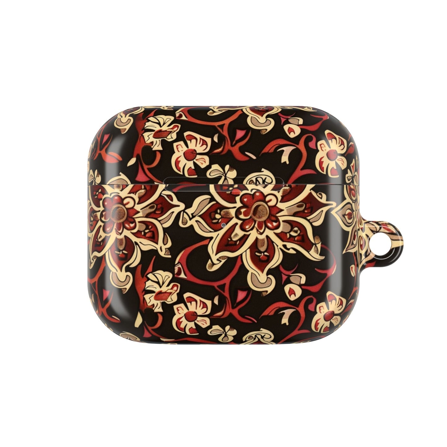 Floral Mandala AirPod Case – Vintage Red & Gold Pattern - DIGITAL X