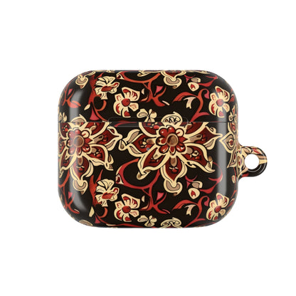 Floral Mandala AirPod Case – Vintage Red & Gold Pattern - DIGITAL X
