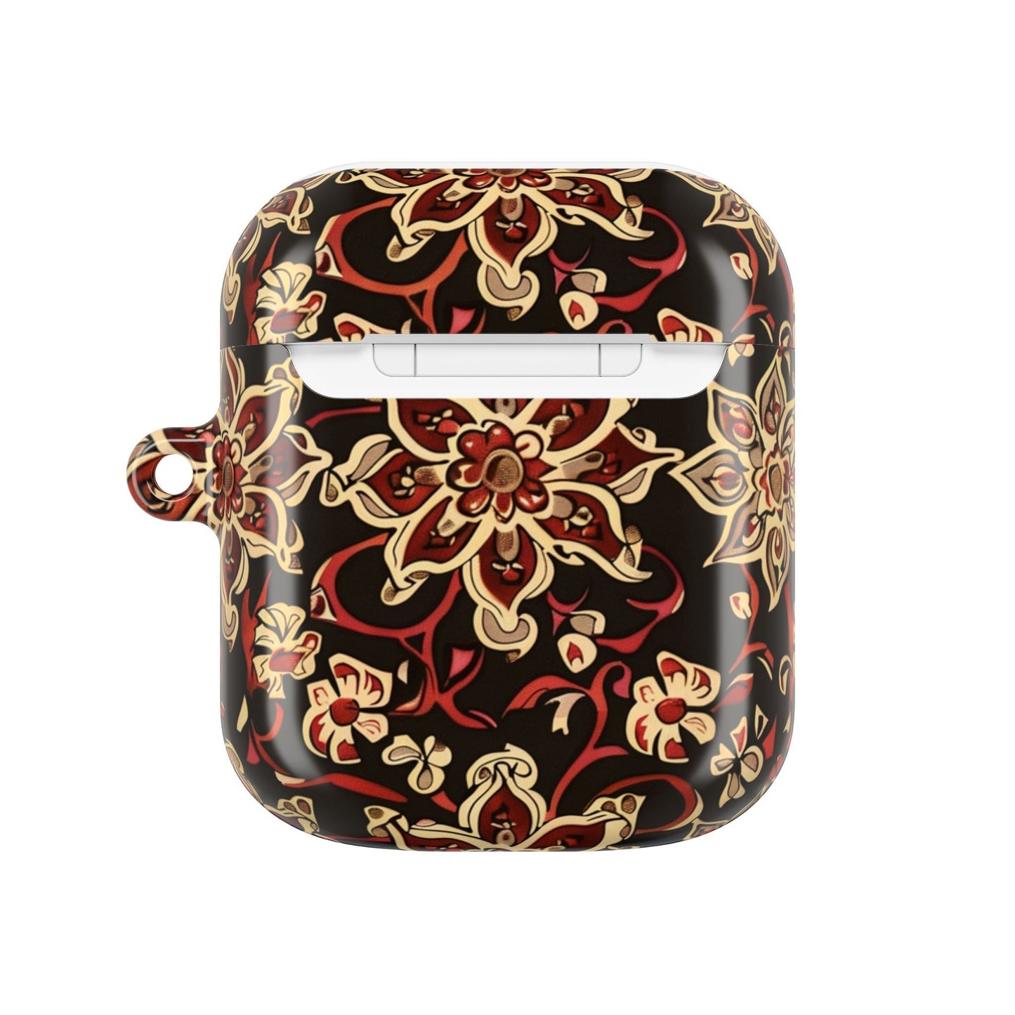Floral Mandala AirPod Case – Vintage Red & Gold Pattern - DIGITAL X