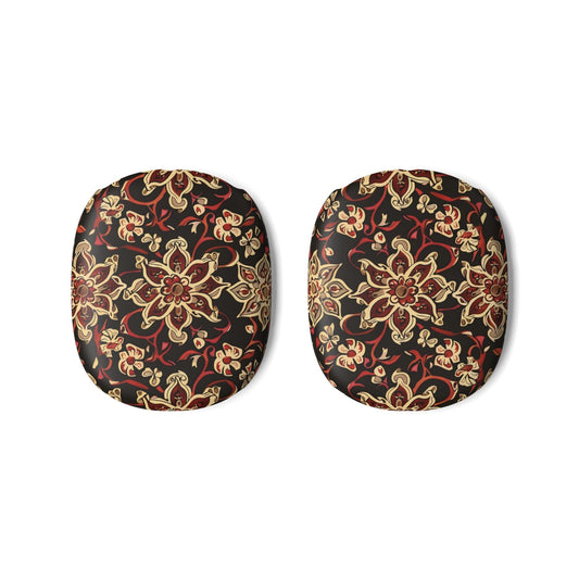 Floral Mandala AirPods Max Ear Cup Covers — Vintage Red & Gold Pattern - DIGITAL X