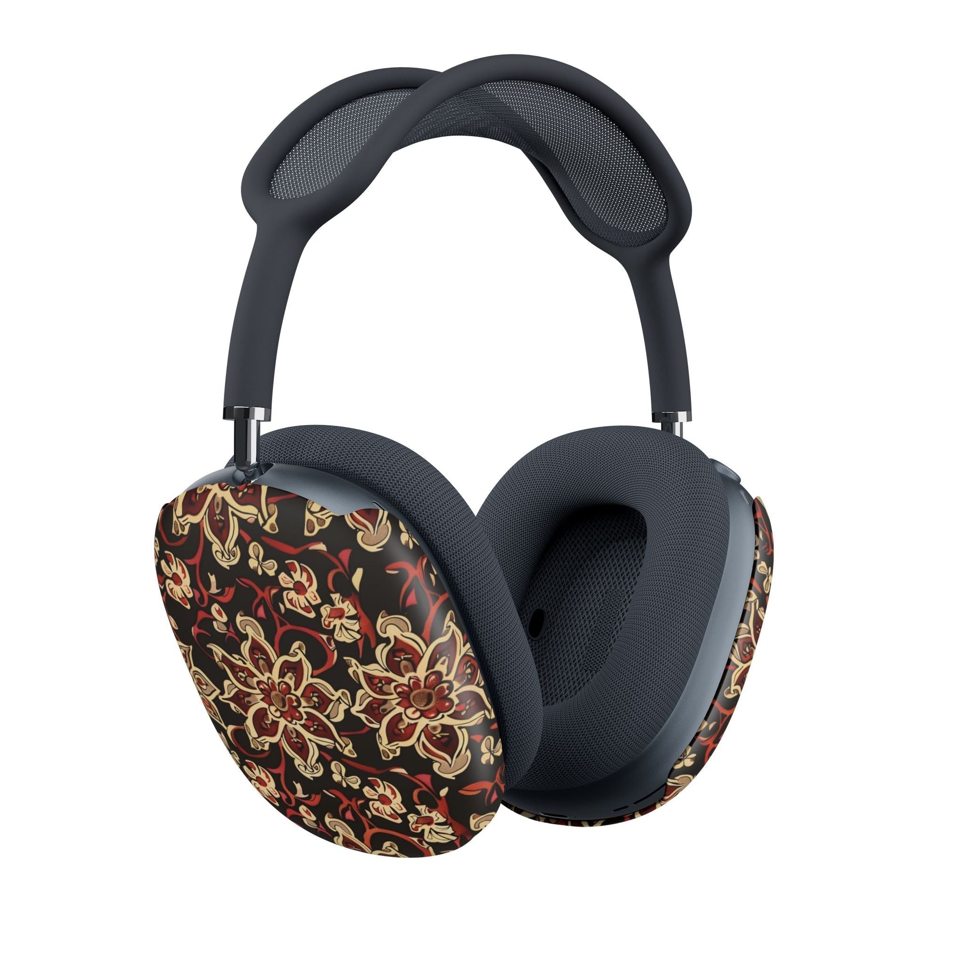 Floral Mandala AirPods Max Ear Cup Covers — Vintage Red & Gold Pattern - DIGITAL X