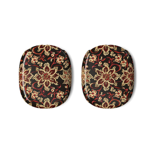 Floral Mandala AirPods Max Ear Cup Covers — Vintage Red & Gold Pattern - DIGITAL X