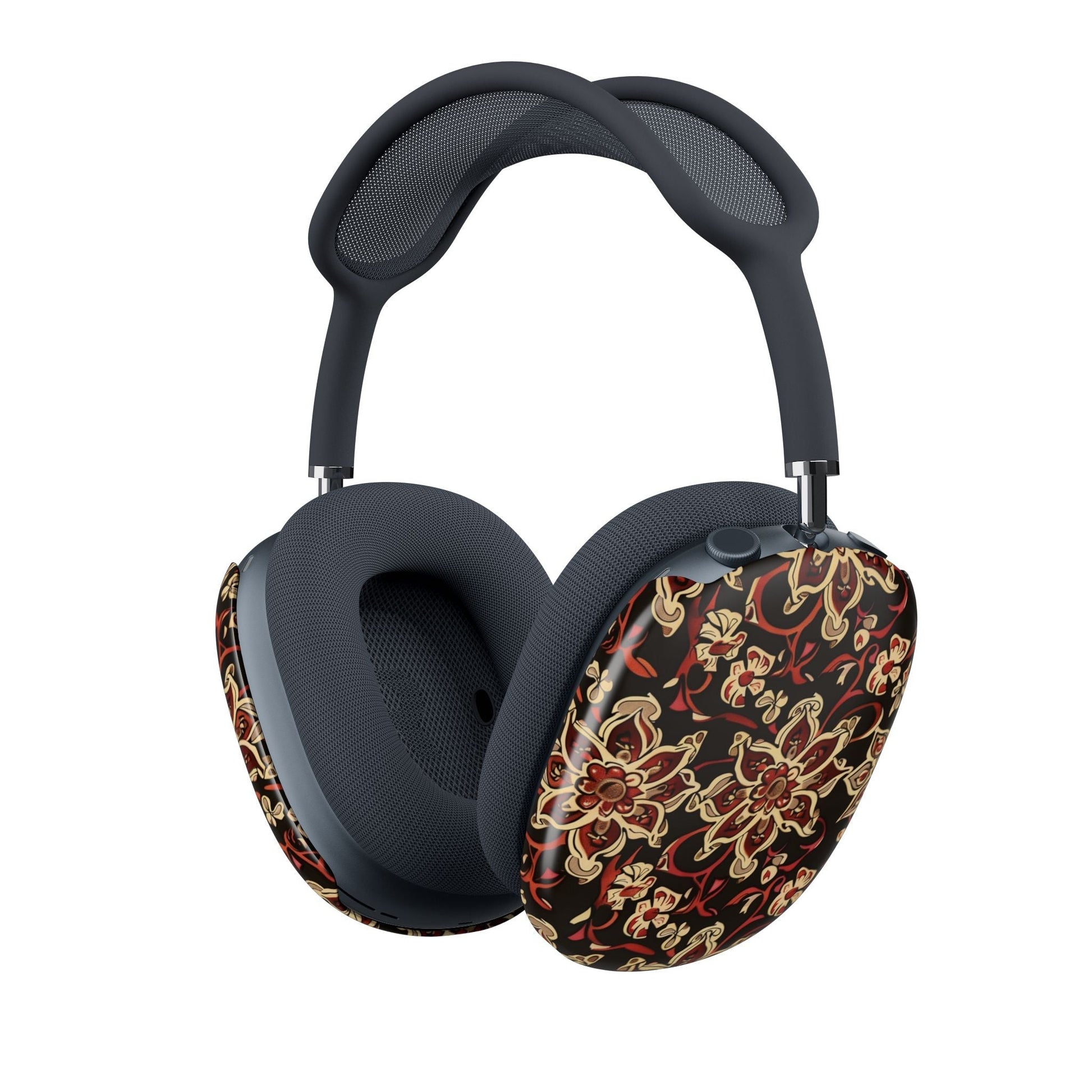Floral Mandala AirPods Max Ear Cup Covers — Vintage Red & Gold Pattern - DIGITAL X