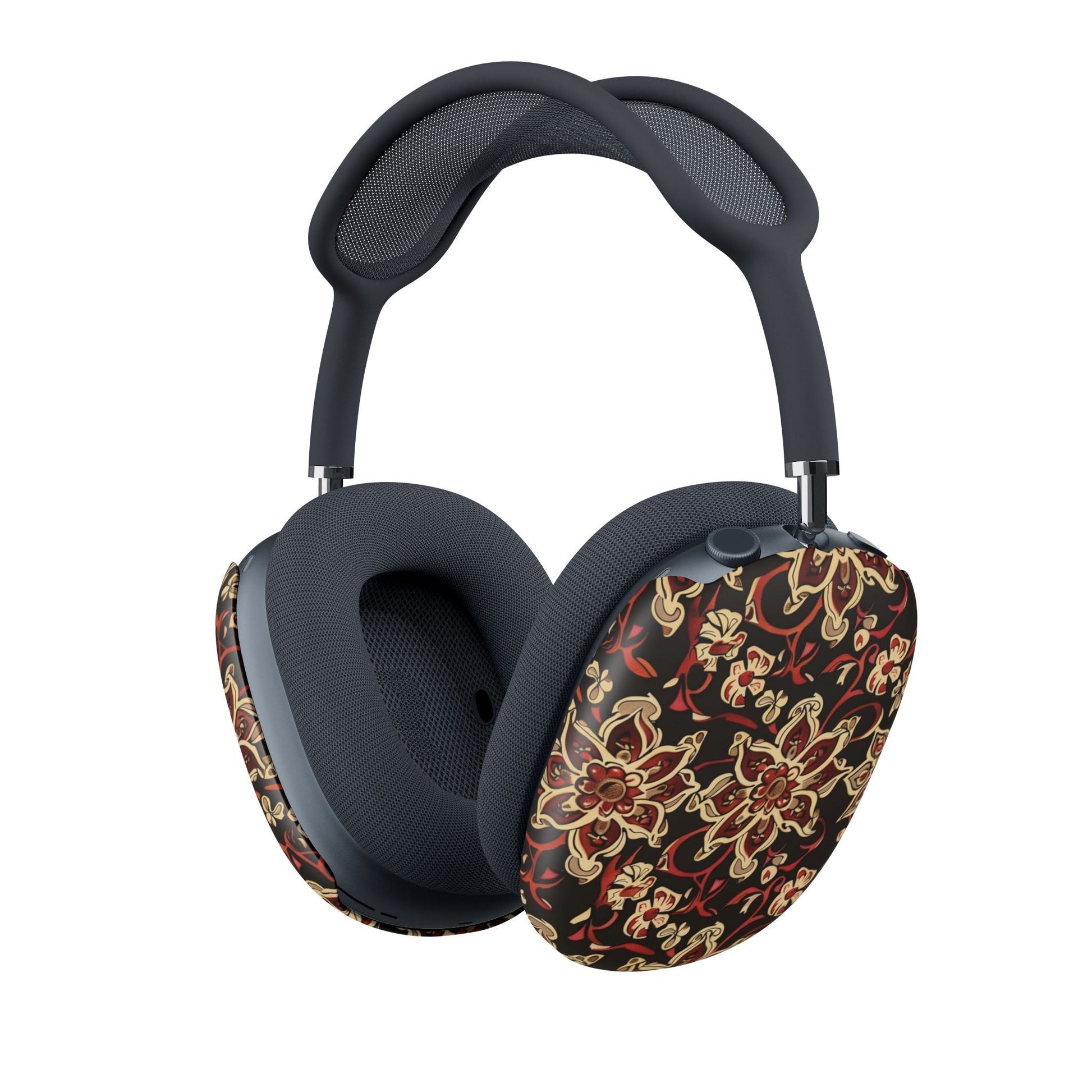 Floral Mandala AirPods Max Ear Cup Covers — Vintage Red & Gold Pattern - DIGITAL X