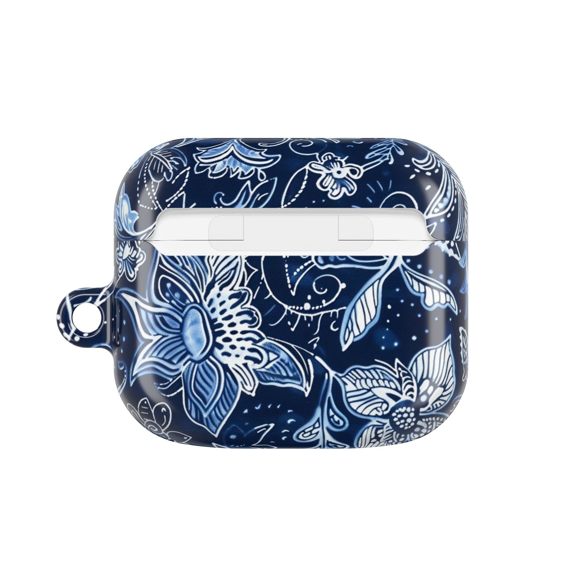 Floral Navy Blue AirPod Case — Paisley Lotus Protective Cover - DIGITAL X