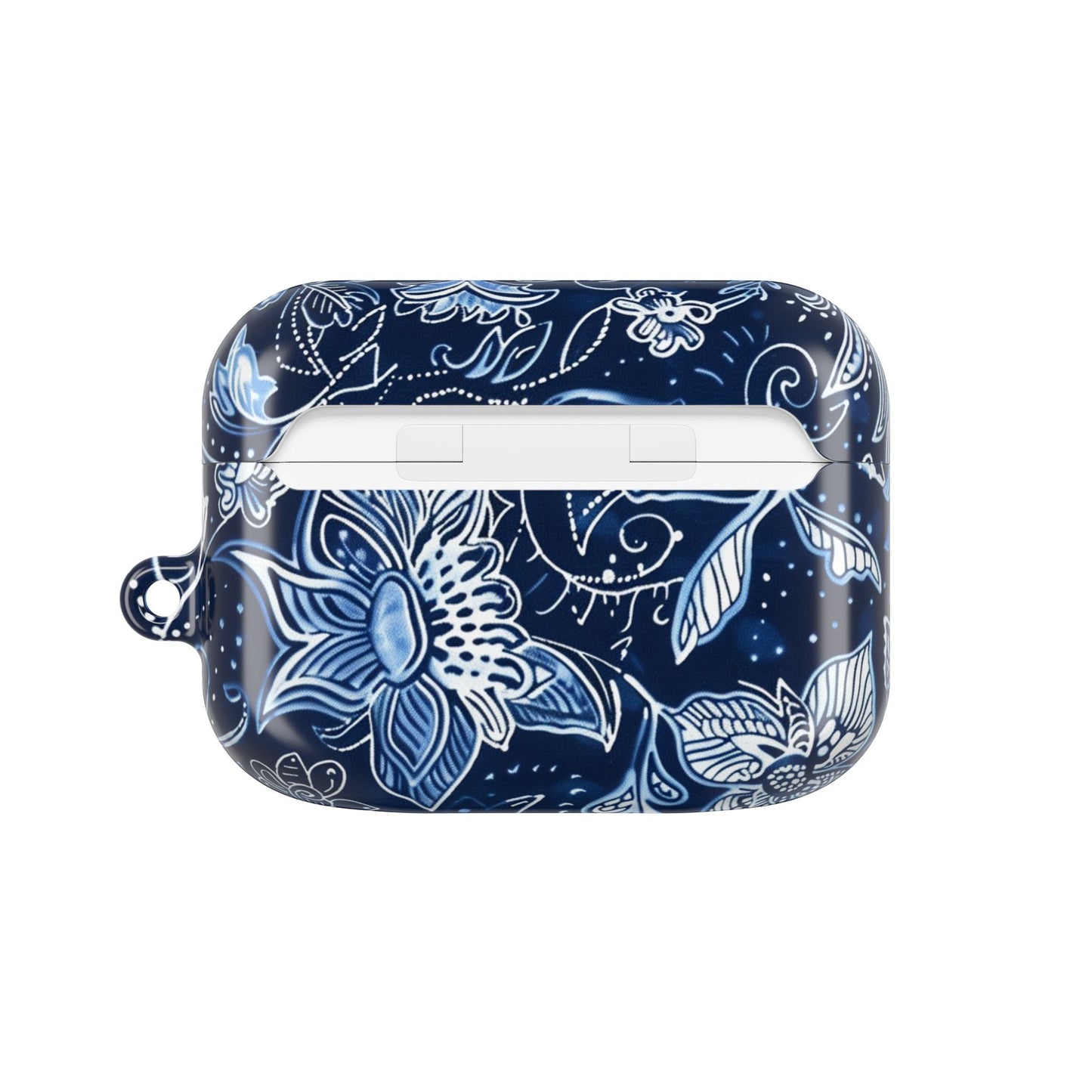 Floral Navy Blue AirPod Case — Paisley Lotus Protective Cover - DIGITAL X
