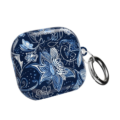Floral Navy Blue AirPod Case — Paisley Lotus Protective Cover - DIGITAL X