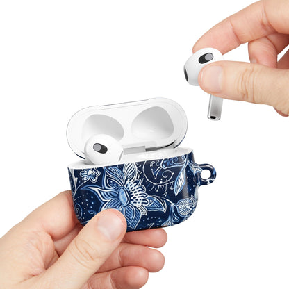 Floral Navy Blue AirPod Case — Paisley Lotus Protective Cover - DIGITAL X