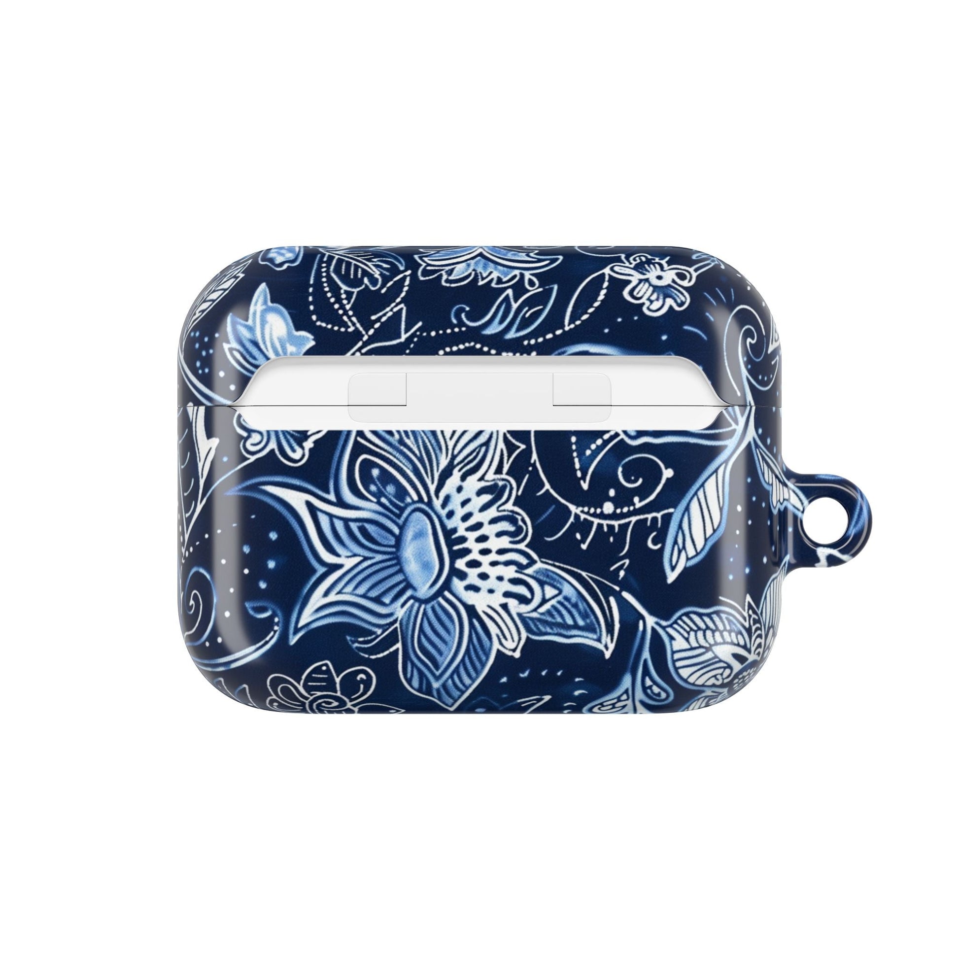 Floral Navy Blue AirPod Case — Paisley Lotus Protective Cover - DIGITAL X