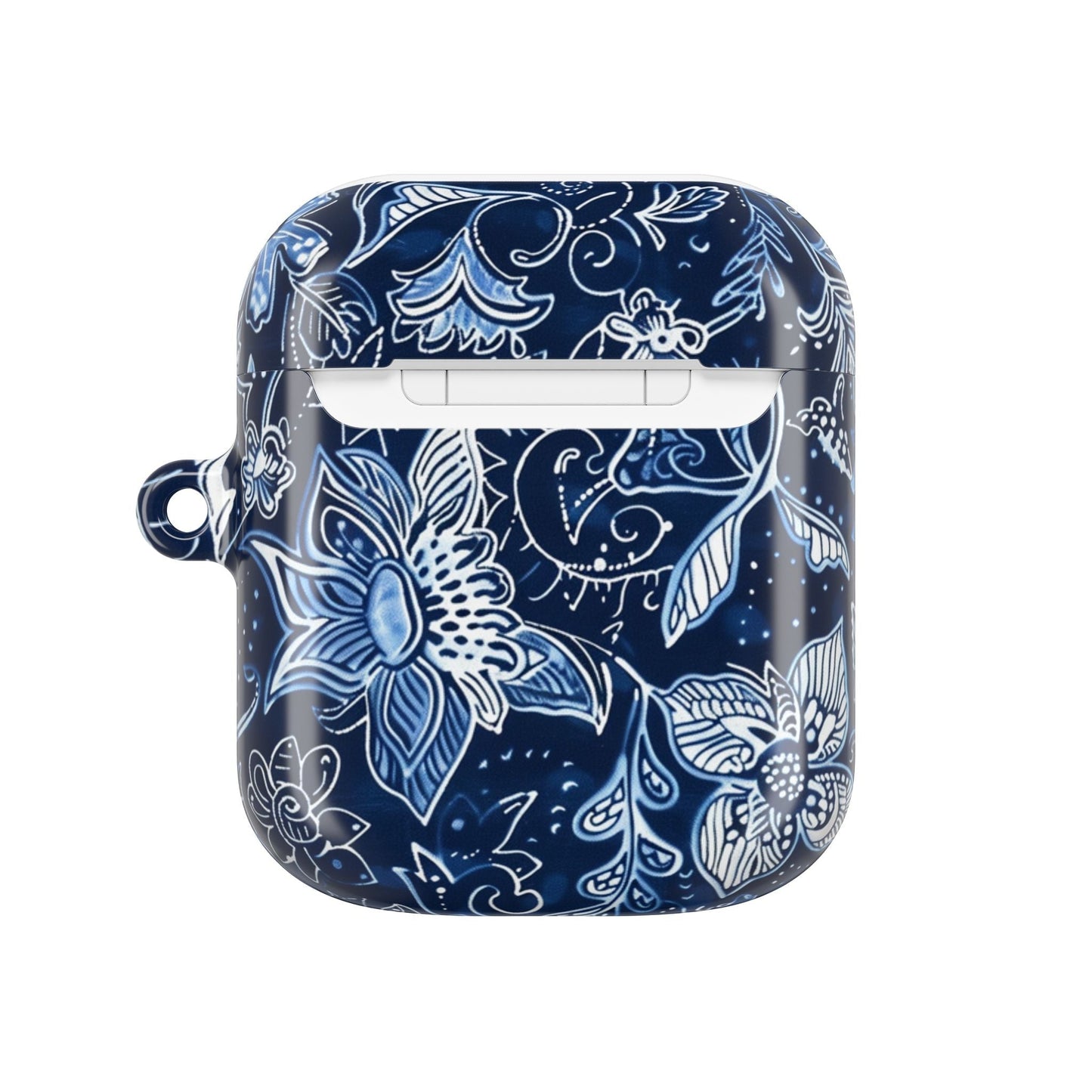 Floral Navy Blue AirPod Case — Paisley Lotus Protective Cover - DIGITAL X