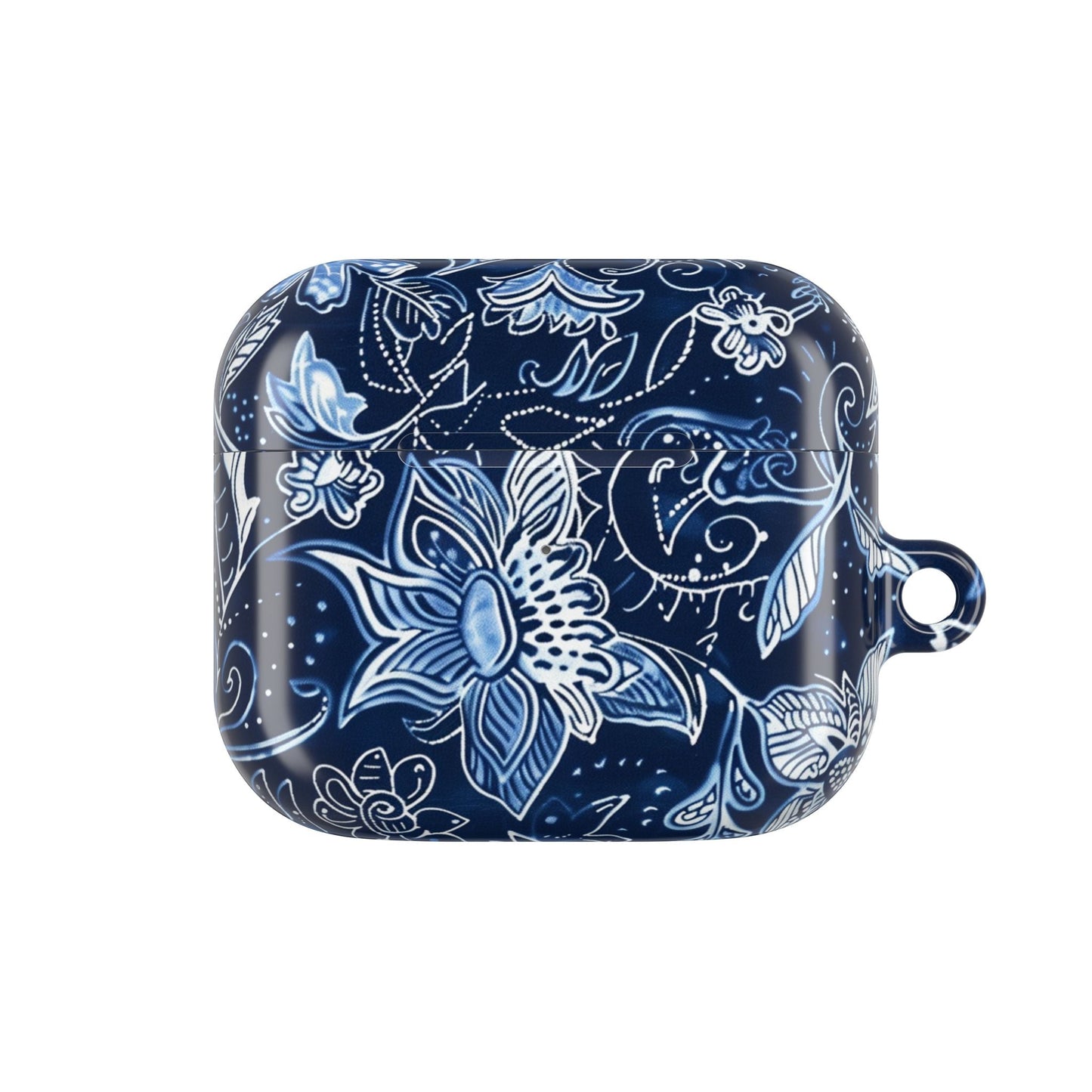 Floral Navy Blue AirPod Case — Paisley Lotus Protective Cover - DIGITAL X