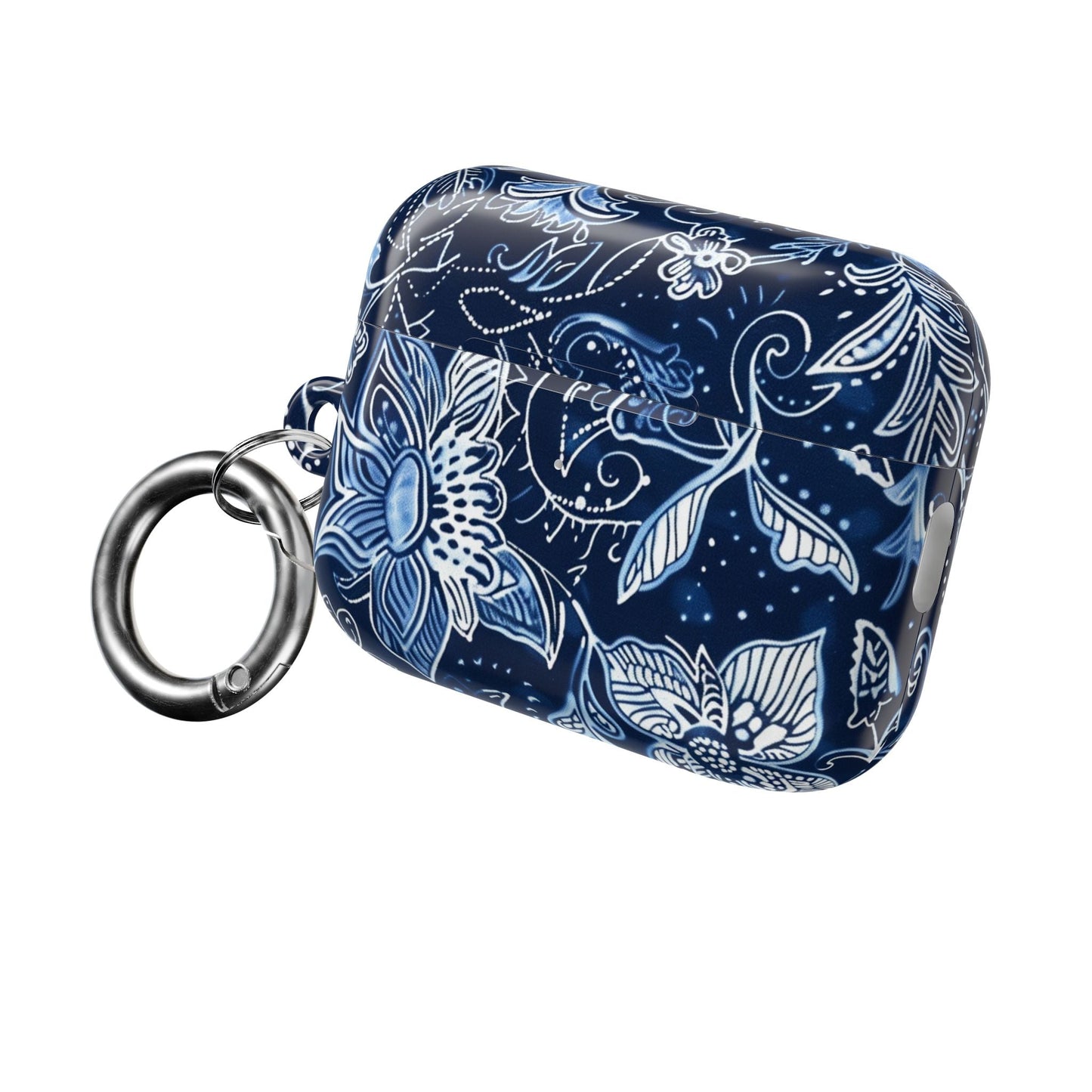 Floral Navy Blue AirPod Case — Paisley Lotus Protective Cover - DIGITAL X