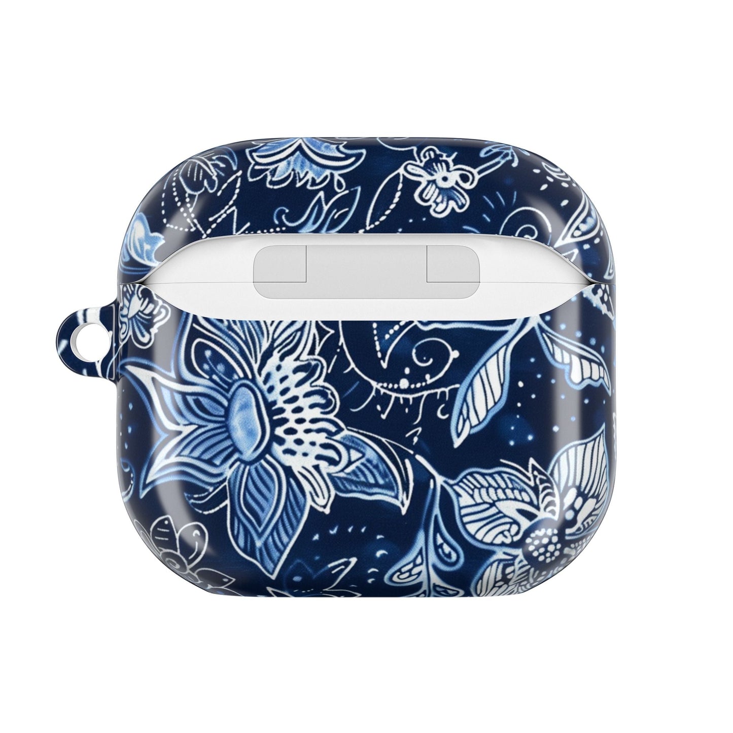 Floral Navy Blue AirPod Case — Paisley Lotus Protective Cover - DIGITAL X