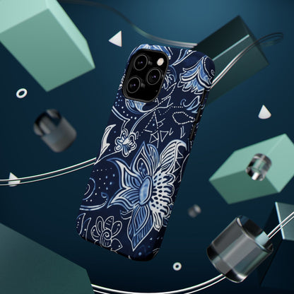 Floral Navy Magnetic Impact - Resistant Phone Case — Blue Paisley Protection - DIGITAL X