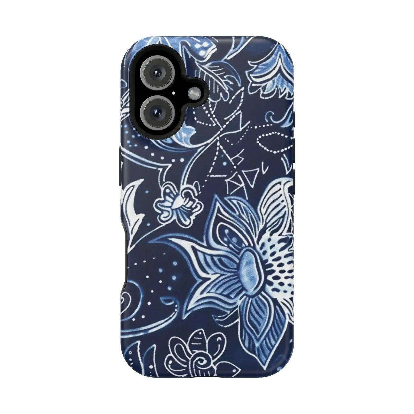 Floral Navy Magnetic Impact - Resistant Phone Case — Blue Paisley Protection - DIGITAL X