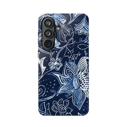 Floral Navy Magnetic Impact - Resistant Phone Case — Blue Paisley Protection - DIGITAL X