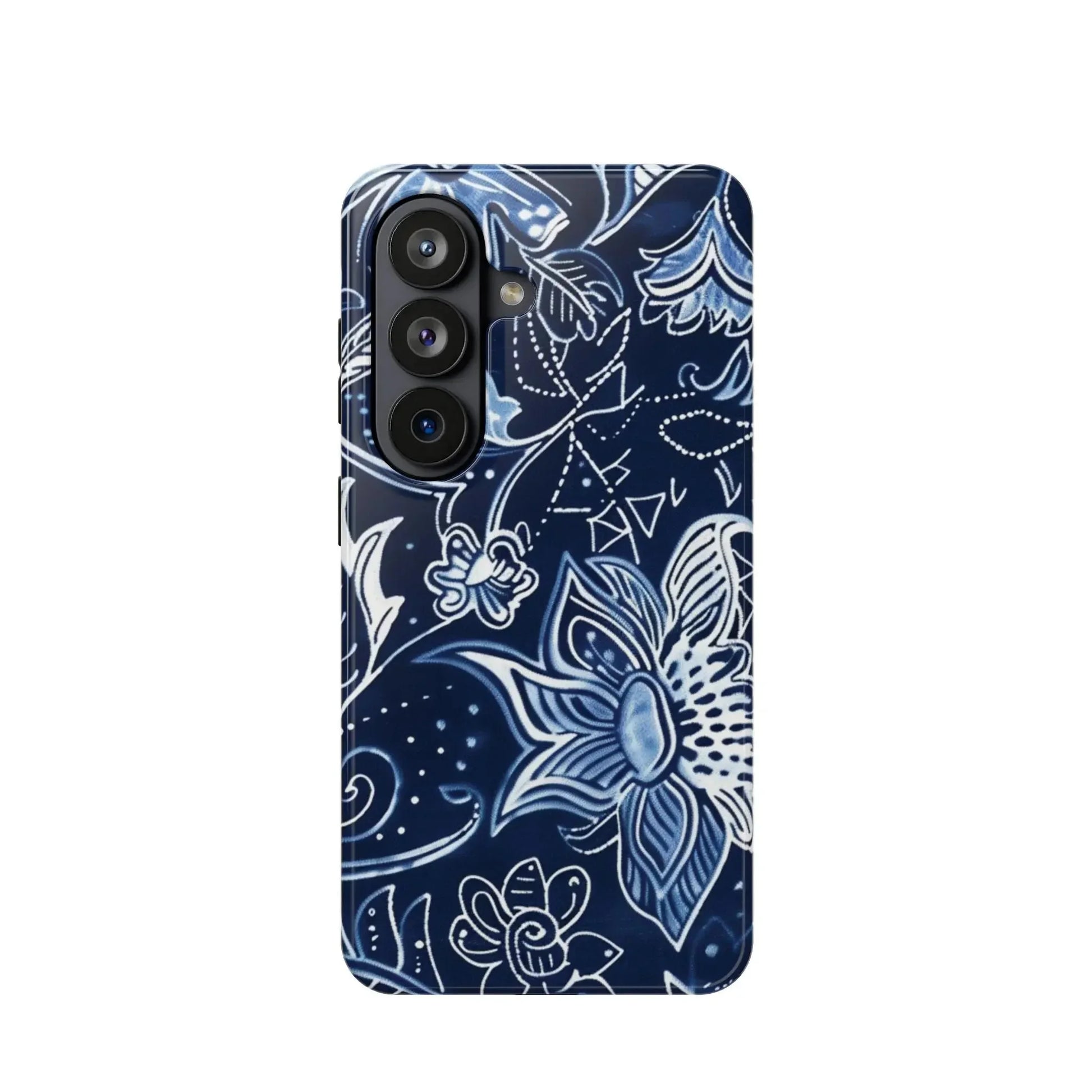 Floral Navy Magnetic Impact - Resistant Phone Case — Blue Paisley Protection - DIGITAL X
