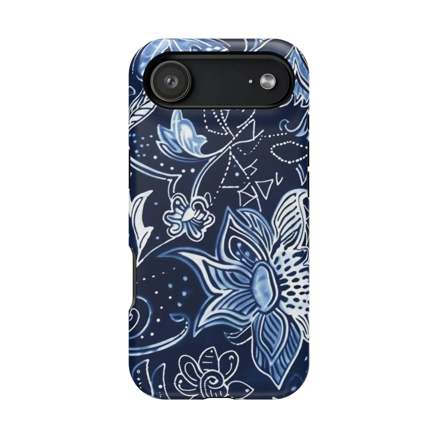 Floral Navy Magnetic Impact - Resistant Phone Case — Blue Paisley Protection - DIGITAL X