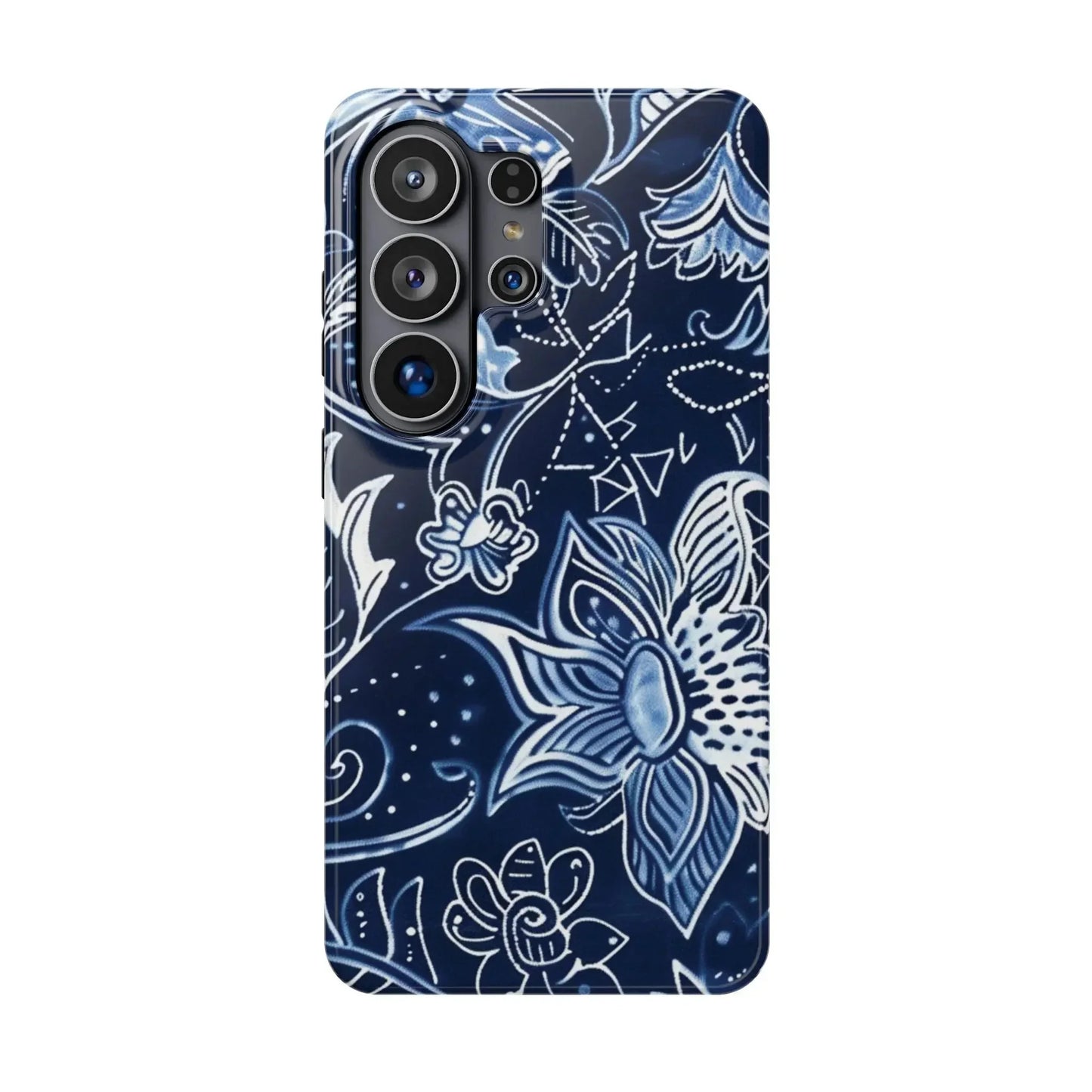 Floral Navy Magnetic Impact - Resistant Phone Case — Blue Paisley Protection - DIGITAL X