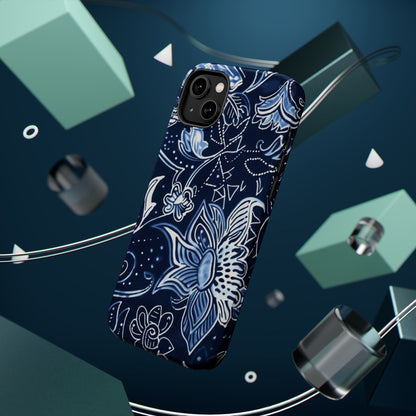 Floral Navy Magnetic Impact - Resistant Phone Case — Blue Paisley Protection - DIGITAL X