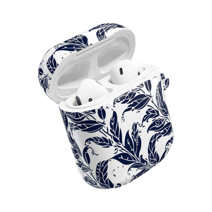 Floral Navy Vine AirPod Case — Blue Botanical Protective Cover - DIGITAL X